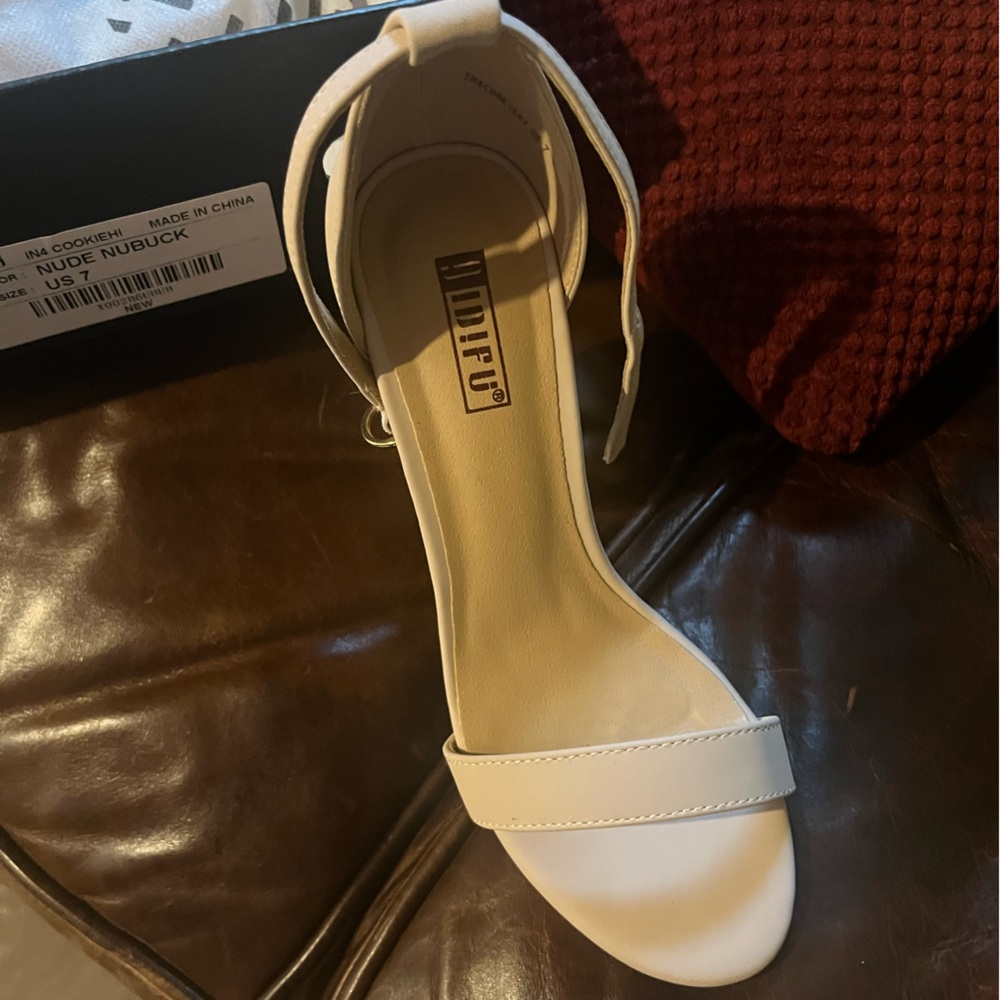 Nude Ankle Strap Heels